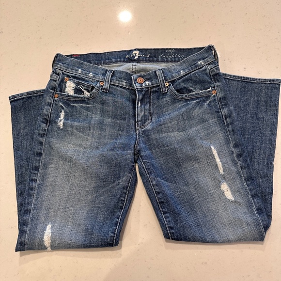 7 for All Mankind Straight Leg Cigarette jeans NWOT Size 26 - Picture 3 of 6
